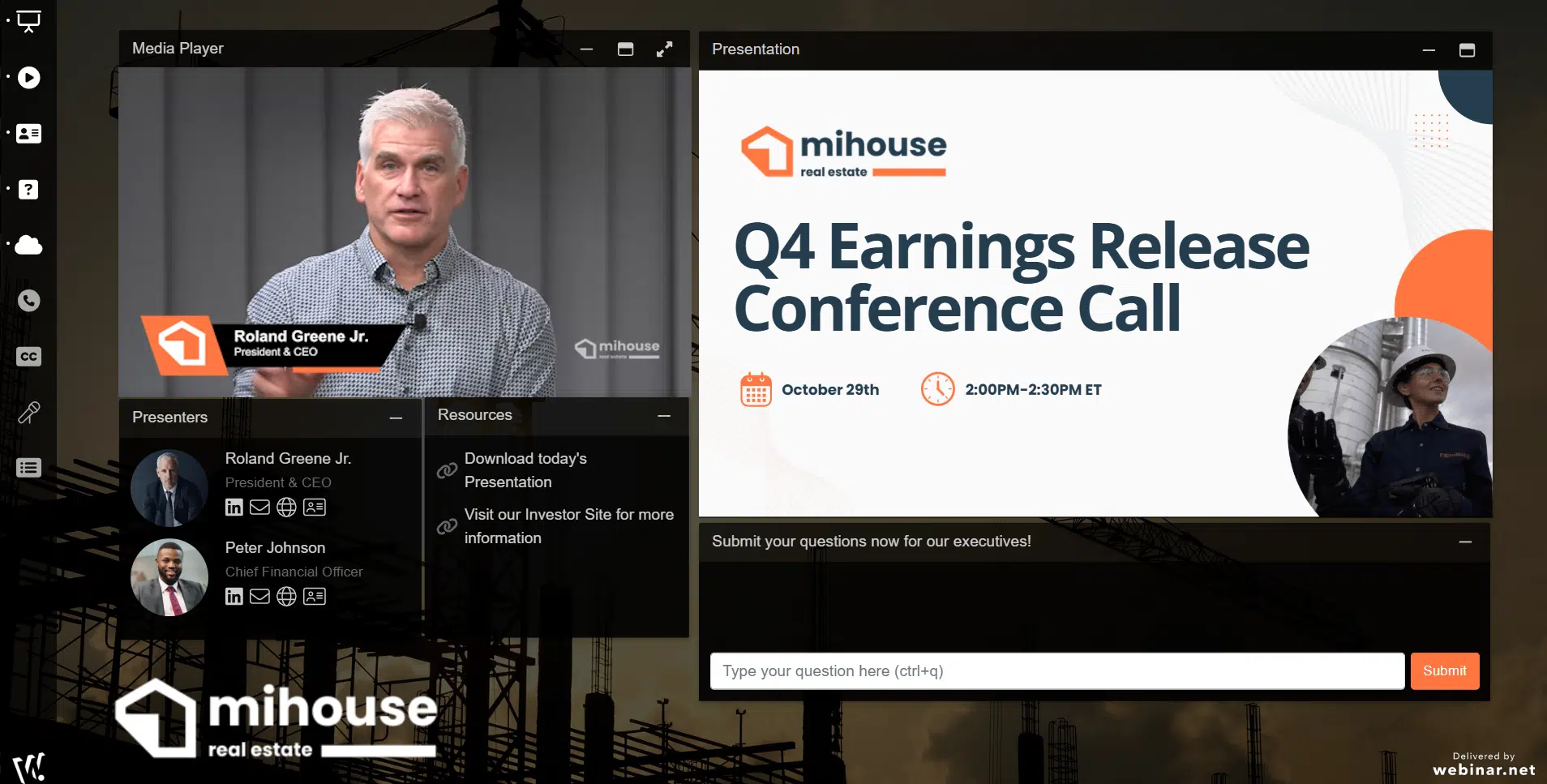 Investor Relations Webcast Provider