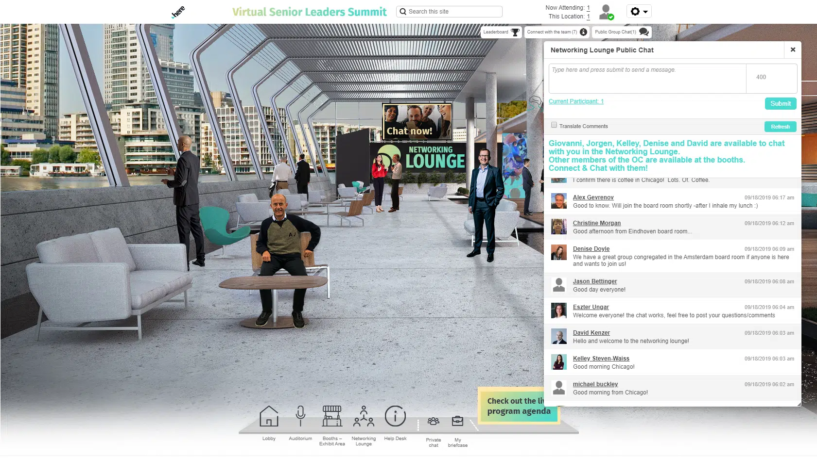 Virtual Conference Platform Lounge