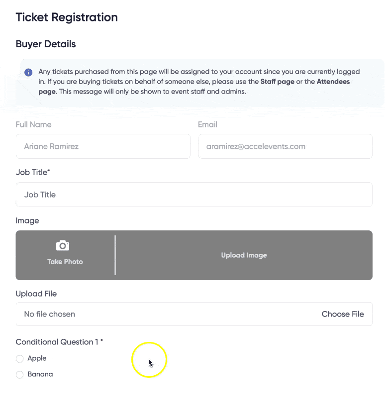 Virtual Event Registration Conditional Logic
